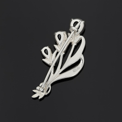 Брошь сапфир Индия (серебро 925 пр. родир. бел.) огранка