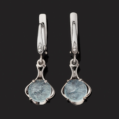 Серьги аквамарин Бразилия (серебро 925 пр.)