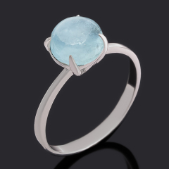 Кольцо аквамарин Бразилия (серебро 925 пр.) размер 18