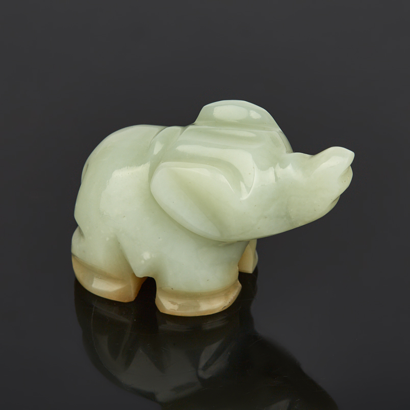 Слон нефрит белый Россия 5,5 см