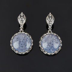 Серьги коралл Индонезия (серебро 925 пр. оксидир.)