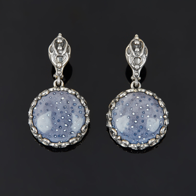 Серьги коралл Индонезия (серебро 925 пр. оксидир.)