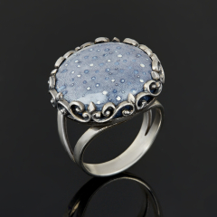 Кольцо коралл Индонезия (серебро 925 пр. оксидир.) размер 18