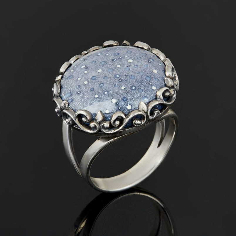 Кольцо коралл Индонезия (серебро 925 пр. оксидир.) размер 18