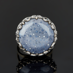 Кольцо коралл Индонезия (серебро 925 пр. оксидир.) размер 18