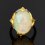Кольцо опал благородный желтый Эфиопия (серебро 925 пр. позолота, родир. черн.) размер 18