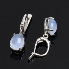 Серьги агат сапфирин Намибия (серебро 925 пр.)