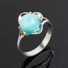 Кольцо амазонит Перу (серебро 925 пр.) размер 18