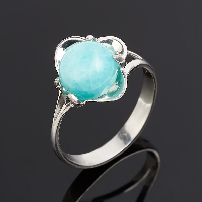 Кольцо амазонит Перу (серебро 925 пр.) размер 18