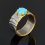 Кольцо бирюза Казахстан (серебро 925 пр. позолота, родир. сер.) размер 19