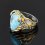 Кольцо бирюза Казахстан (серебро 925 пр. позолота, родир. сер.) размер 18,5