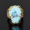 Кольцо бирюза Казахстан (серебро 925 пр. родир. сер. позолота) размер 17,5