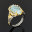 Кольцо аквамарин Россия (серебро 925 пр. родир. сер. позолота) размер 19,5