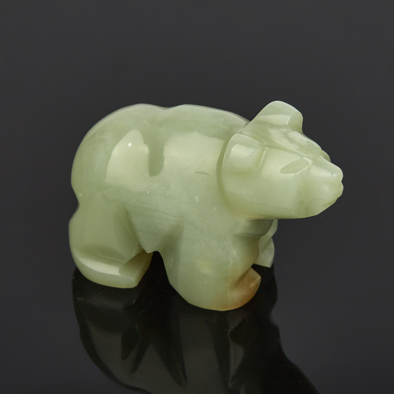 Медведь нефрит белый Россия 6 см