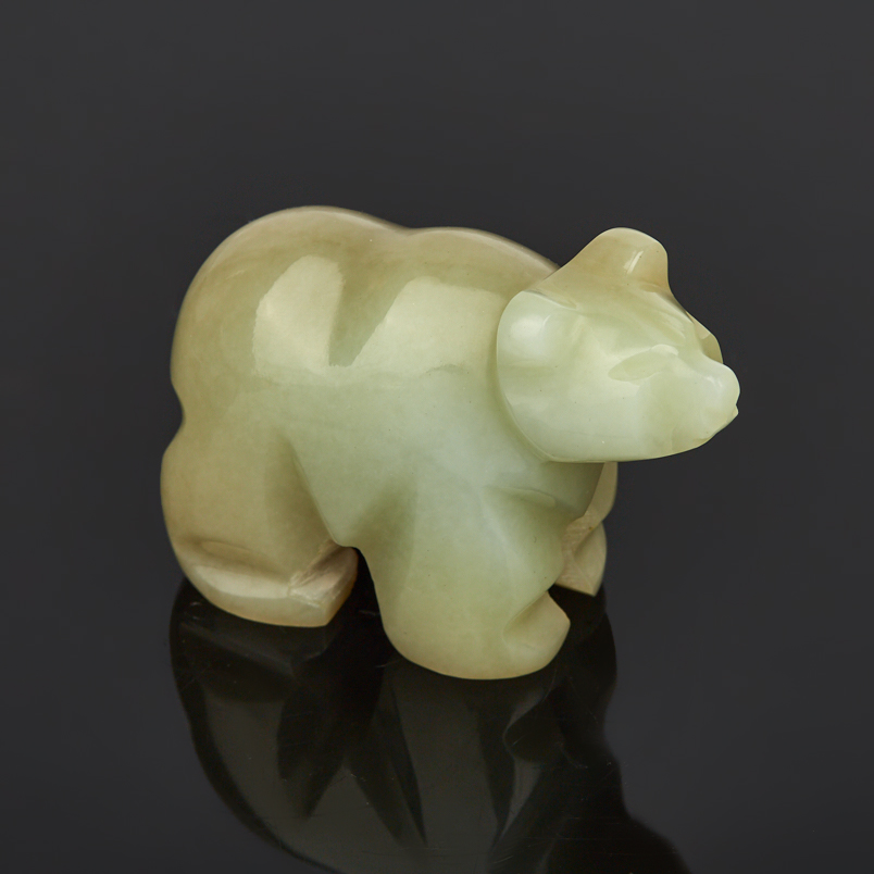 Медведь нефрит белый Россия 5,5 см
