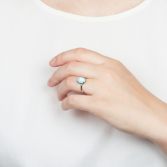 Кольцо бирюза Казахстан (серебро 925 пр.) размер 17