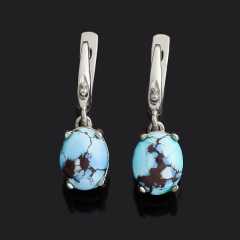 Серьги бирюза Казахстан (серебро 925 пр.)