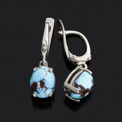 Серьги бирюза Казахстан (серебро 925 пр.)