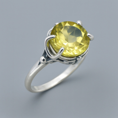 Кольцо цитрин Бразилия (серебро 925 пр. оксидир.) огранка размер 18