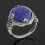 Кольцо лазурит Афганистан (серебро 925 пр. оксидир.) огранка размер 18