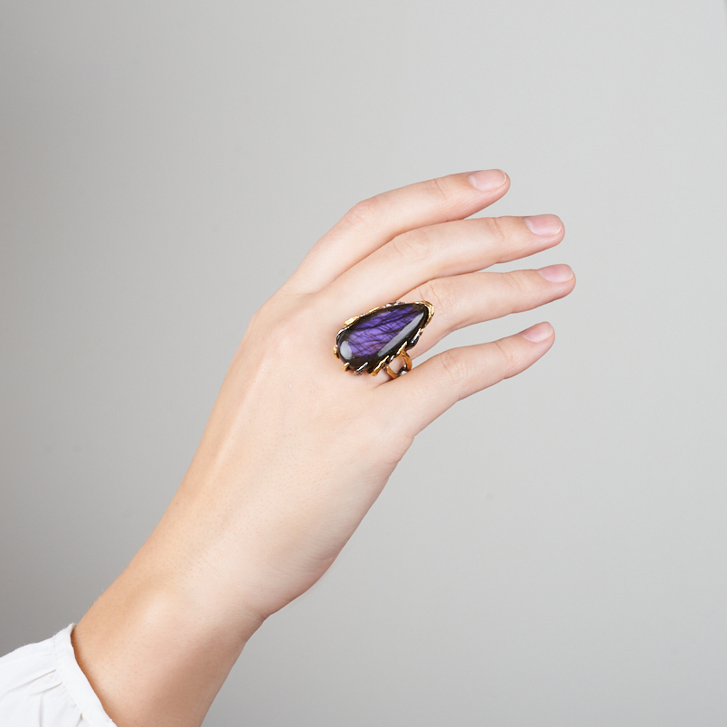 Кольцо лабрадор Финляндия (серебро 925 пр. позолота, родир. сер.) размер 18,5