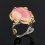Кольцо родохрозит Аргентина (серебро 925 пр. позолота, родир. сер.) размер 18,5