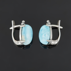 Серьги ларимар Доминиканская Республика (серебро 925 пр. оксидир.)