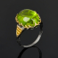 Кольцо хризолит США (серебро 925 пр. позолота, родир. черн.) размер 18