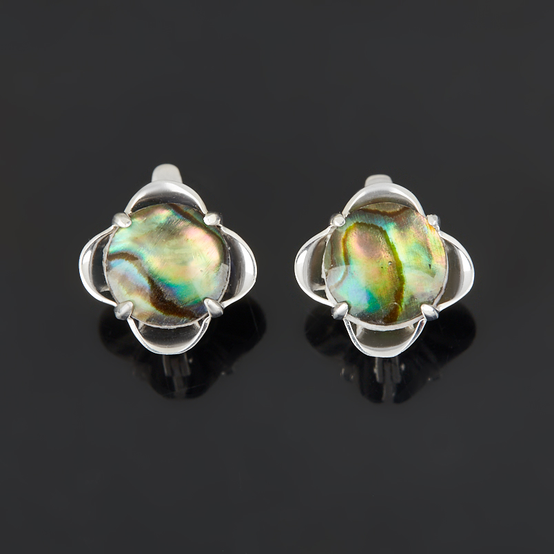 Серьги перламутр галиотис (дублет) Индонезия (серебро 925 пр.)