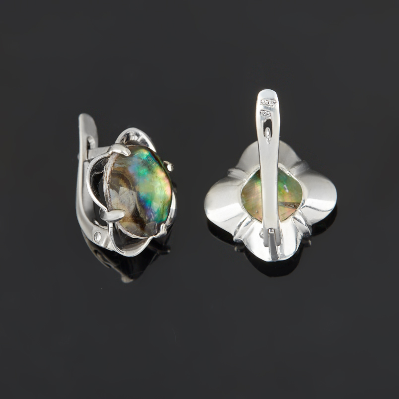 Серьги перламутр галиотис (дублет) Индонезия (серебро 925 пр.)