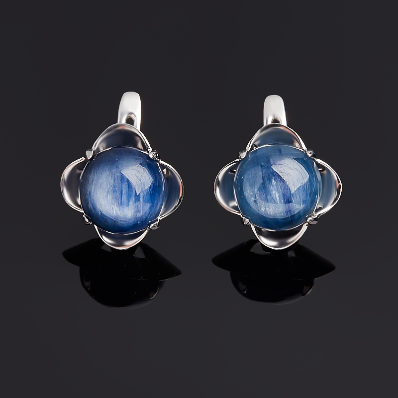 Серьги кианит синий Бразилия (серебро 925 пр.)