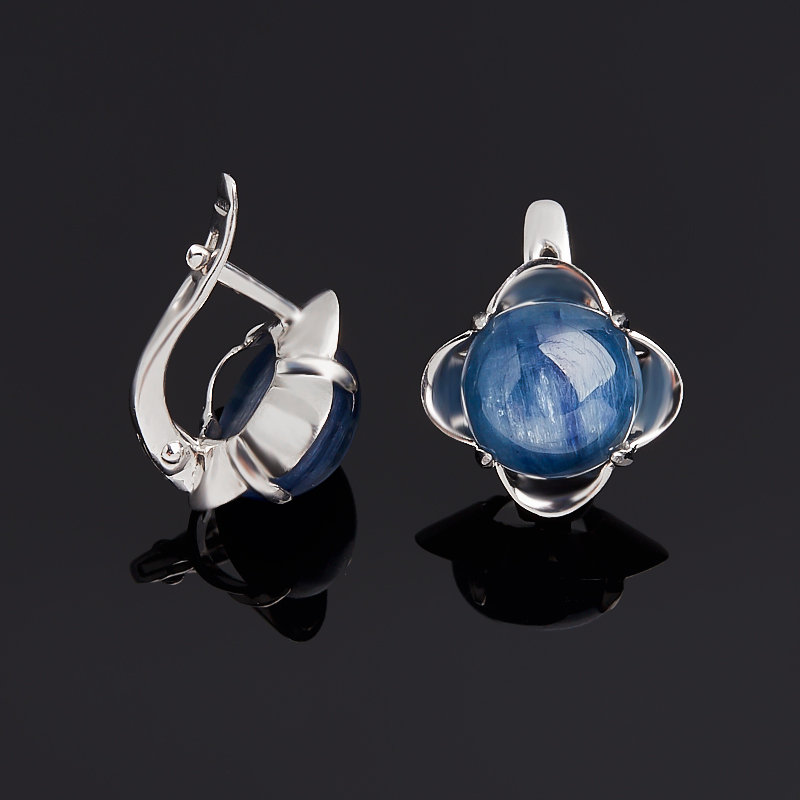 Серьги кианит синий Бразилия (серебро 925 пр.)