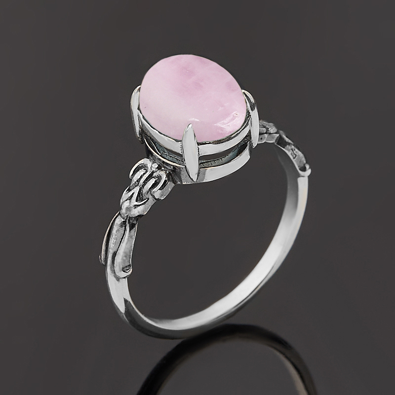 Кольцо кунцит Бразилия (серебро 925 пр. оксидир.) размер 18,5