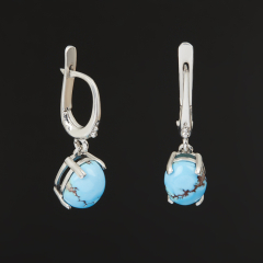 Серьги бирюза Казахстан (серебро 925 пр.)