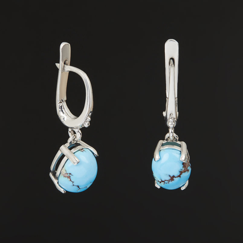 Серьги бирюза Казахстан (серебро 925 пр.)
