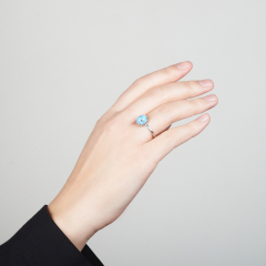 Кольцо бирюза Казахстан (серебро 925 пр.) размер 18