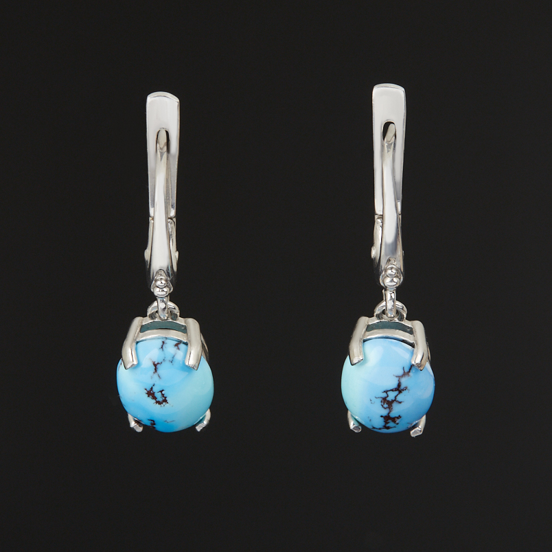 Серьги бирюза Казахстан (серебро 925 пр.)