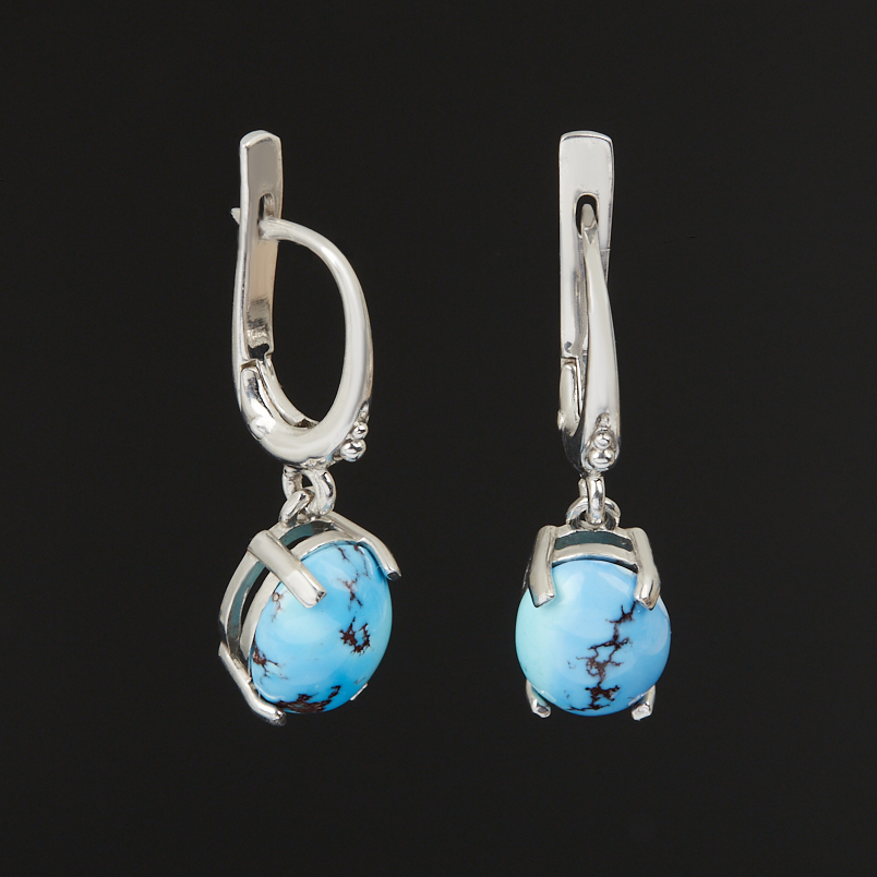 Серьги бирюза Казахстан (серебро 925 пр.)