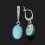 Серьги бирюза Казахстан (серебро 925 пр.)