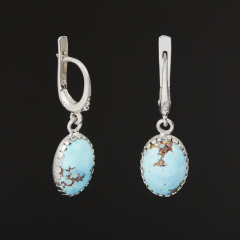 Серьги бирюза Казахстан (серебро 925 пр.)