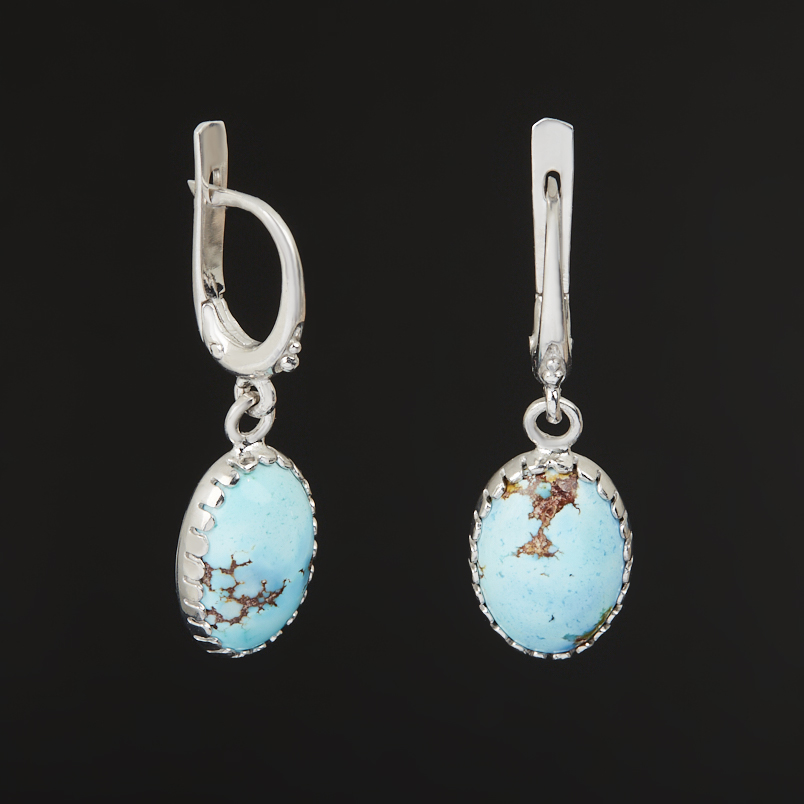 Серьги бирюза Казахстан (серебро 925 пр.)