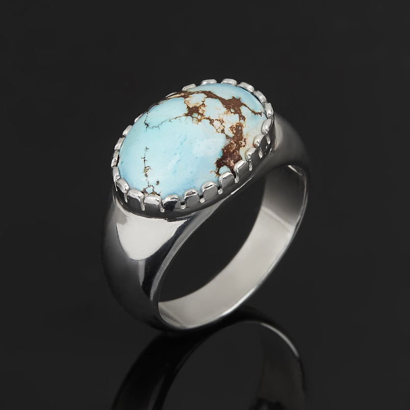 Кольцо бирюза Казахстан (серебро 925 пр.) размер 17,5