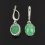 Серьги жадеит Россия (серебро 925 пр. оксидир.)