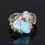 Кольцо бирюза Казахстан (нейзильбер платинир., рутений) размер 18