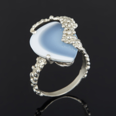 Кольцо кахолонг (дублет) Казахстан (нейзильбер) размер 18