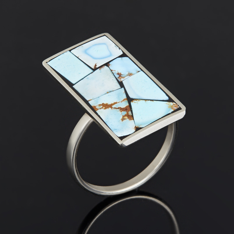 Кольцо бирюза Казахстан (нейзильбер) размер 17,5