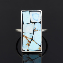 Кольцо бирюза Казахстан (нейзильбер) размер 17,5