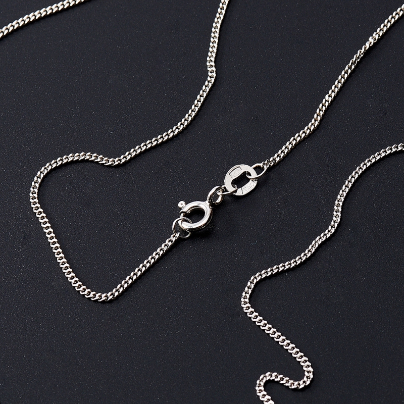 Цепь полновесная панцирь 55 см (серебро 925 пр. родир. бел.) Россия