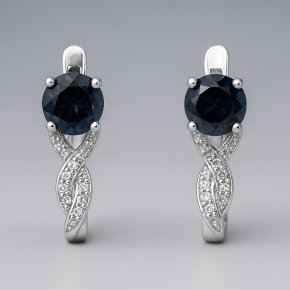 Серьги топаз лондон Бразилия (серебро 925 пр. родир. бел.) огранка