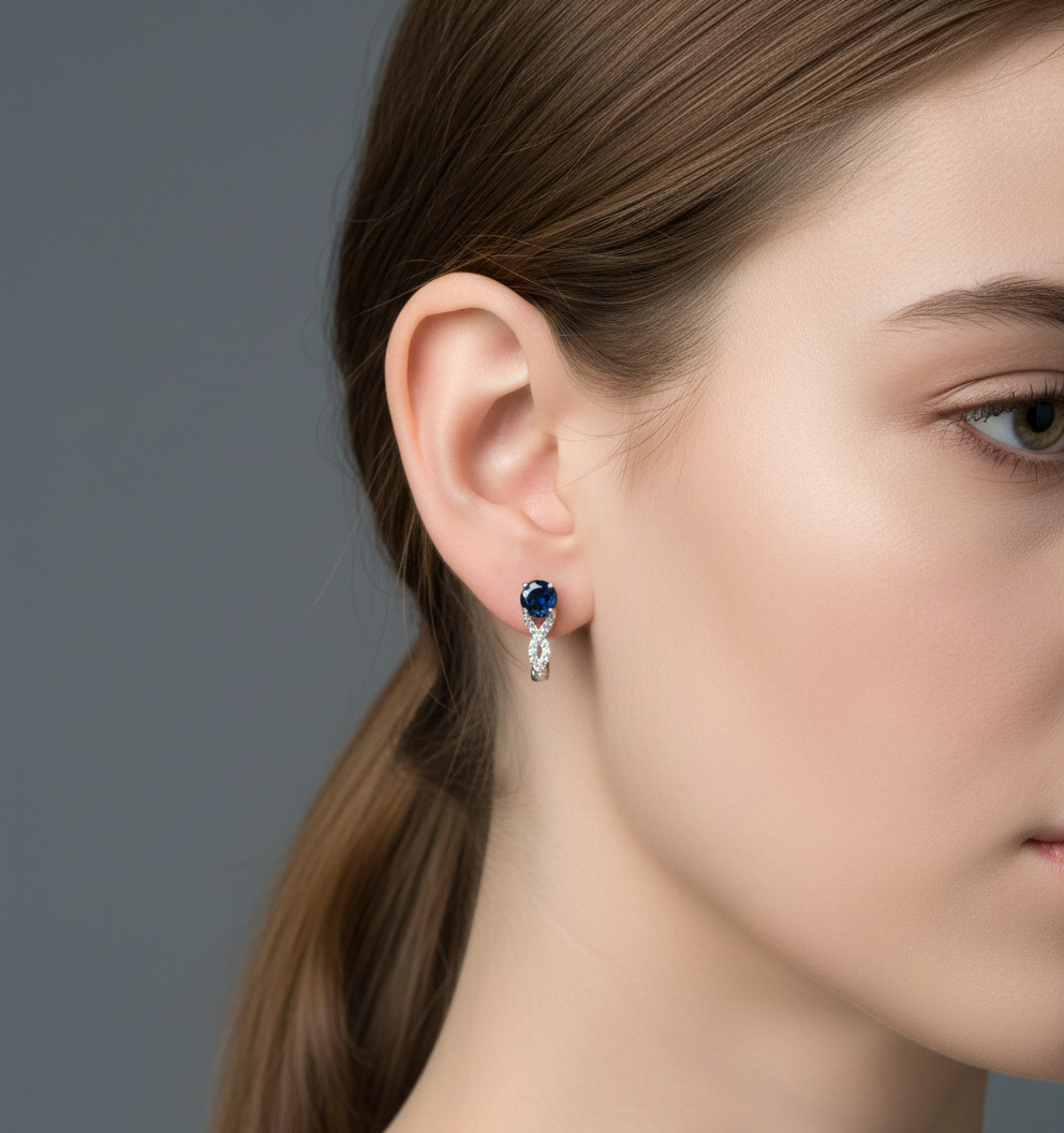 Серьги топаз лондон Бразилия (серебро 925 пр. родир. бел.) огранка